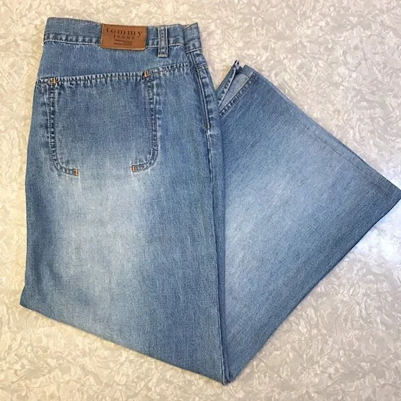 Vintage Tommy Jeans Split Back Denim Maxi Skirt - Size 11 / Large